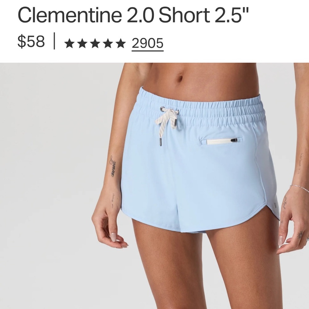 Vuori Women's Clementine Light Blue Athletic Shorts